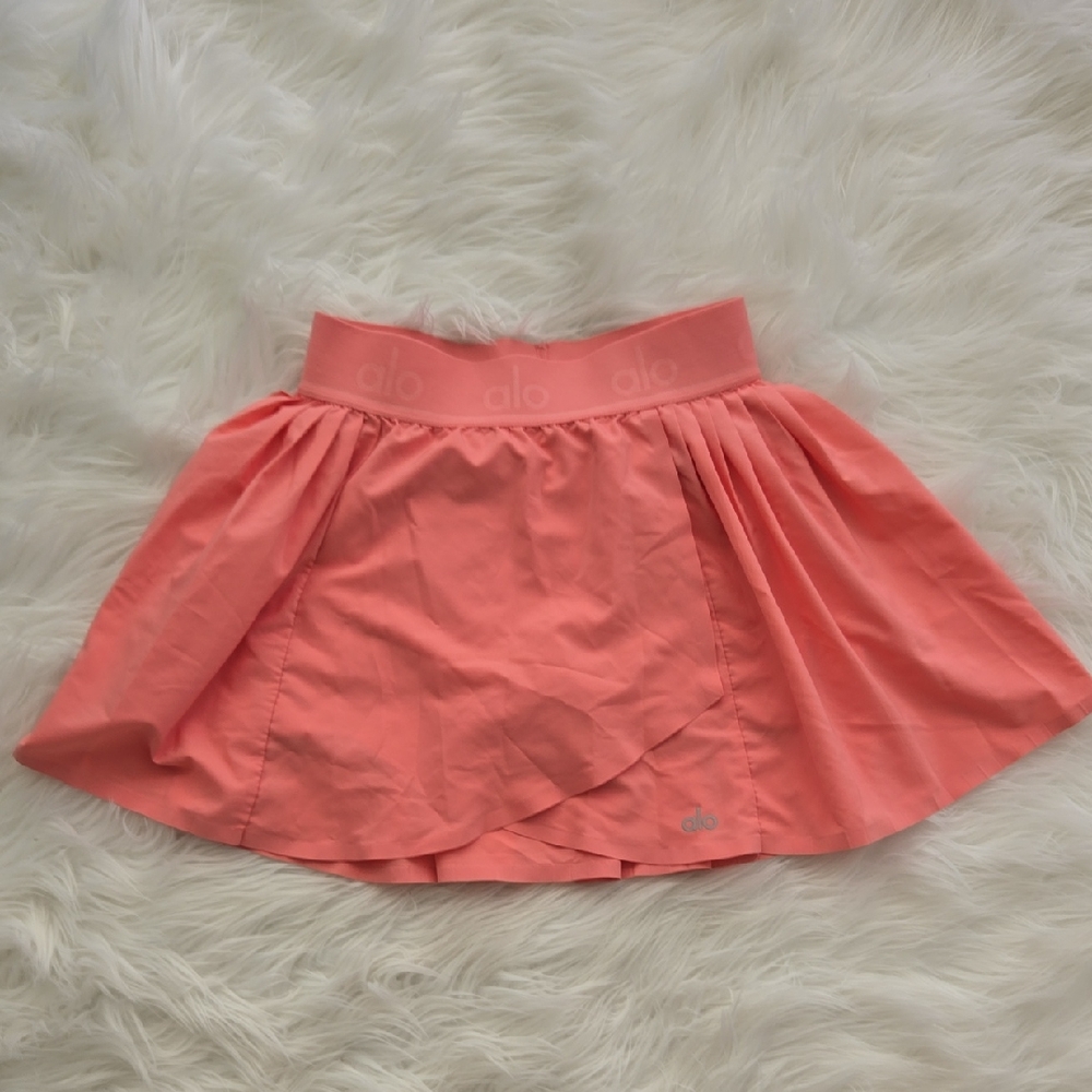 ALO Yoga Coral-Pink Tennis Skirt